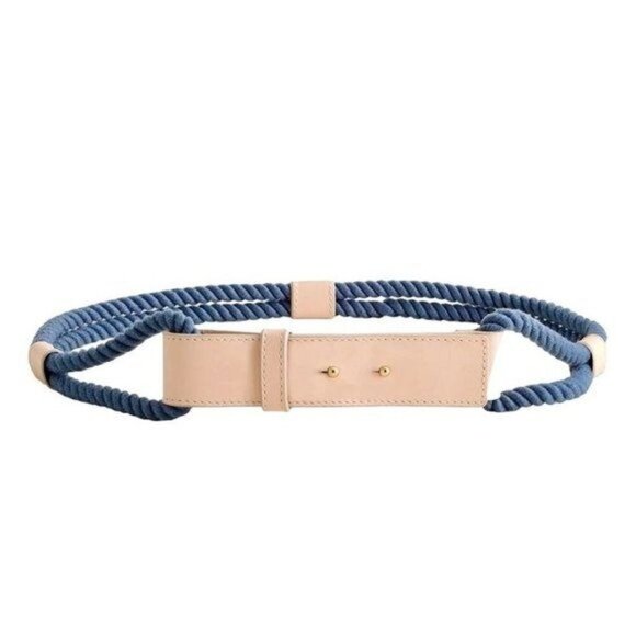 Chico's Rope Leather Belt Nautical Coastal Size L NEW $54 - Picture 2 of 9